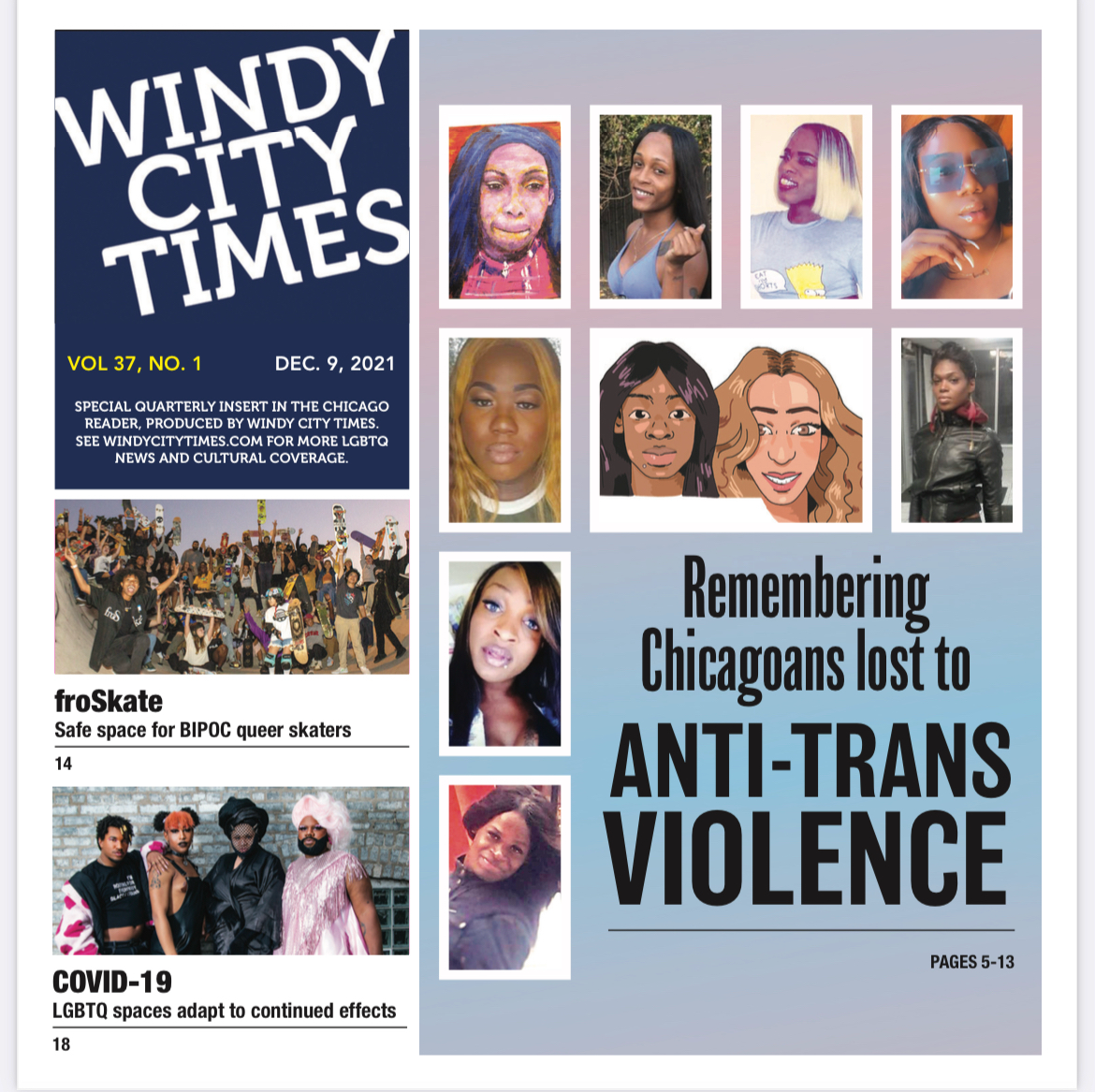 Windy City Times memorial issue remembering Chicagoans lost to anti-trans violence